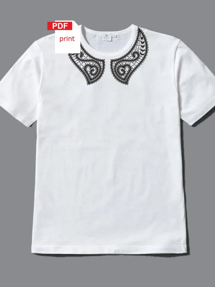 Bobbin lace Collar Vector Print Printable pattern PDF