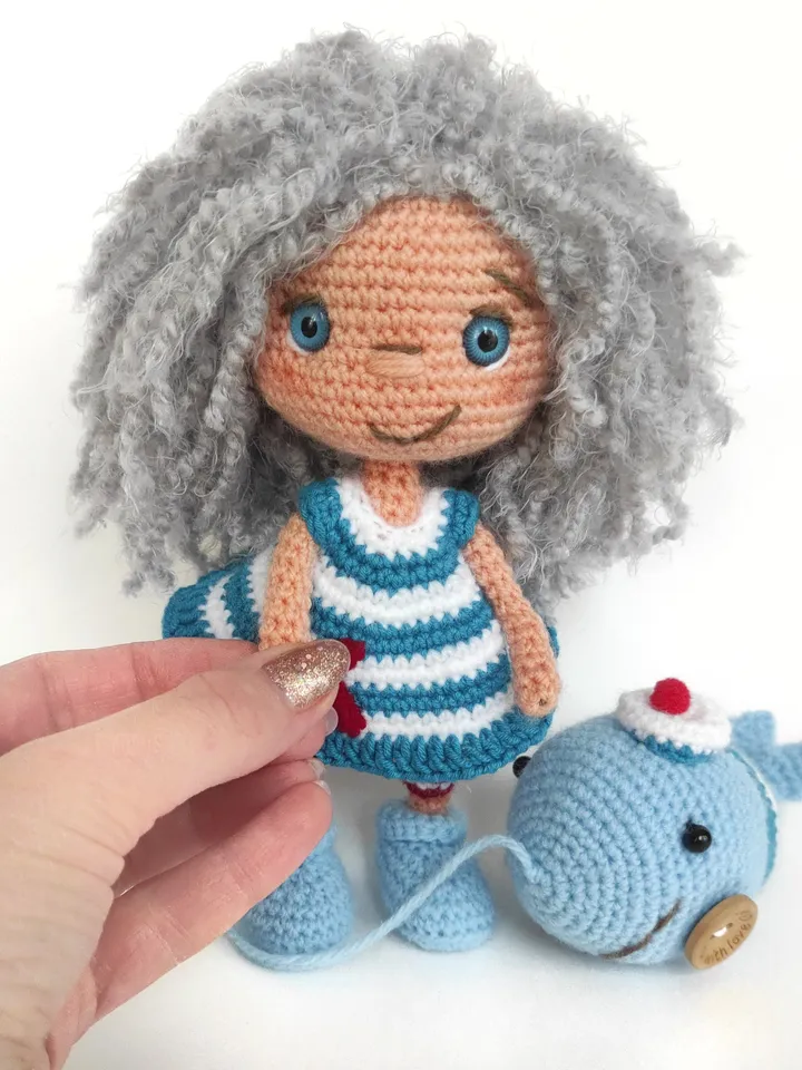 little doll for a girl, A little doll dressed as a sailor