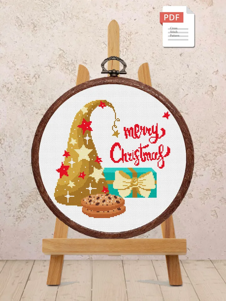 Merry Christmas Cross Stitch Pattern, Christmas Cross Stitch Pattern, Christmas Cookies Cross Stitch Pattern, Christmas Pattern #hld015