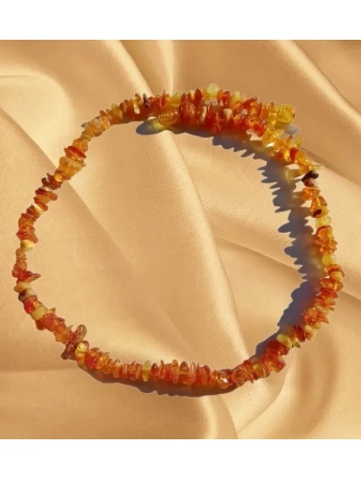 Natural amber Small beads necklace for girls children 6 years and older teenager
Yellow Baltic amber Stone beads Healing Energy jewelry 36 cm - 14 inches
