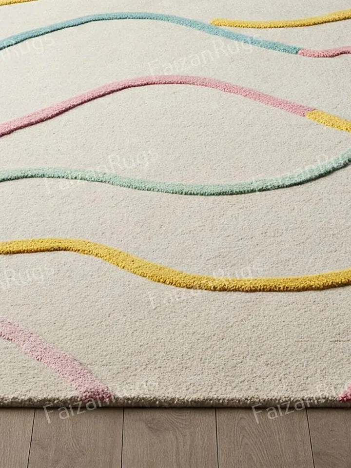 Multi-color rug, hand-tufted modern rug, handmade wool carving rug, large area rug, rugs for living room, bedroom rug, 8x10, 9x12, 10x14.