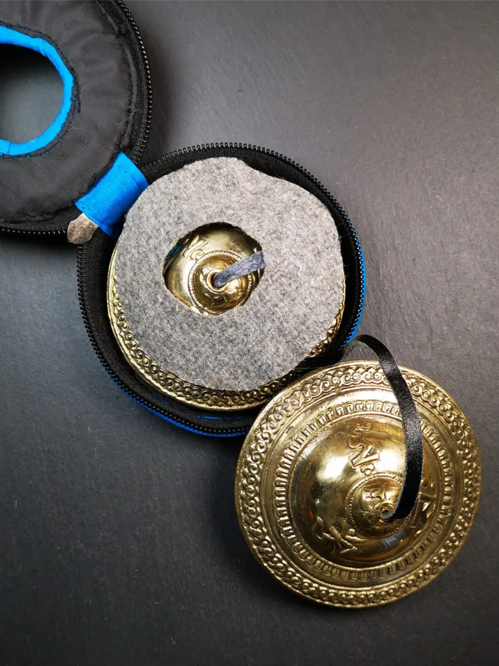 Gandhanra 9cm Tibetan Cymbals, Tingsha Bell,Buddhism Ritual Implement,Handmade in Nepal,Special OM Mantra