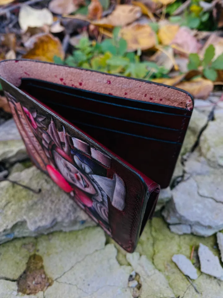 Wallet Genuine brown leather Pennywise 1990 It original handmade