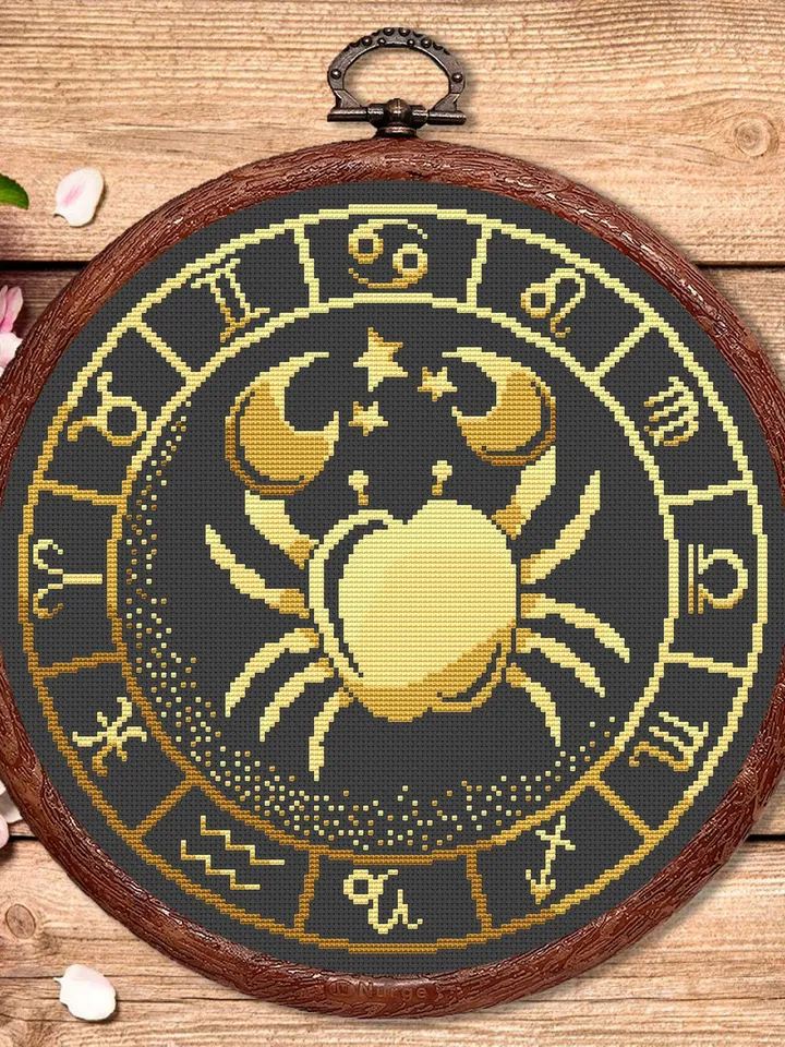 Cancer Cross Stitch Pattern, Zodiac Cross Stitch, Embroidery Zodiac, Aries Pattern, Signs of the Zodiac Pattern, Modern Cross Stitch #zdc004
