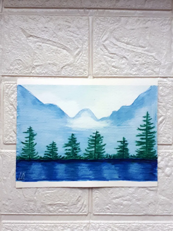 Embrace of Nature, Mountain Lake Painting
