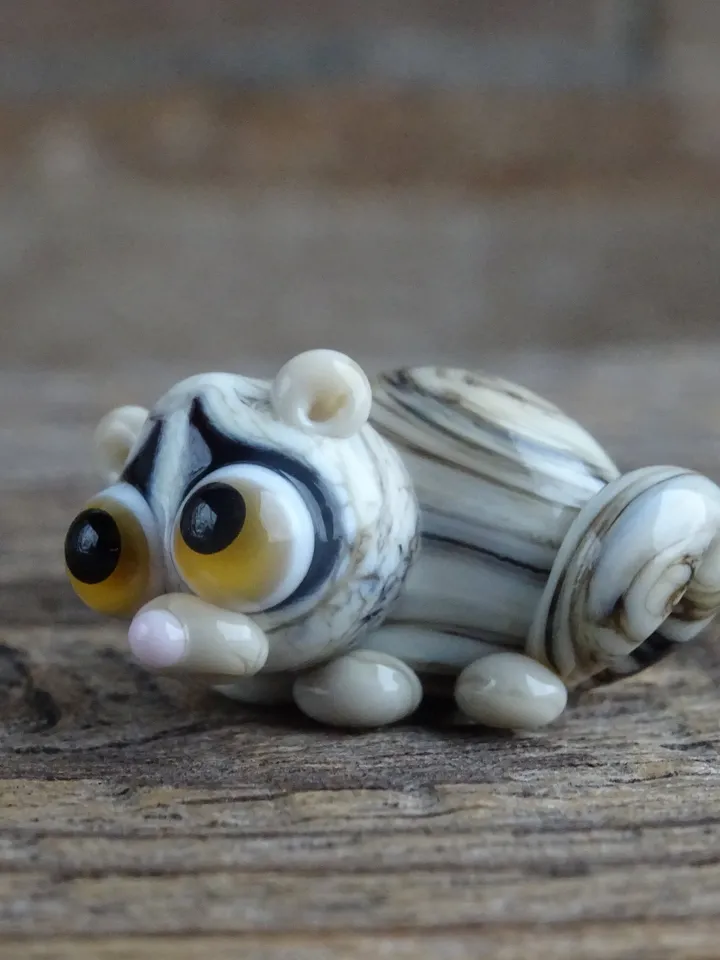 GLASS FIGURINES Lori lemur figurine Tiny lemur gifts miniature lemur decor Blown glass art sugar opossum ornaments Miniature lemur