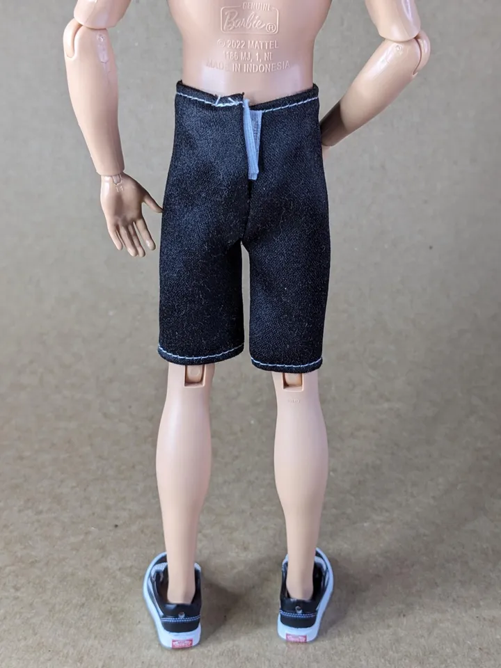 Black shorts for 12 inch fashion male dolls