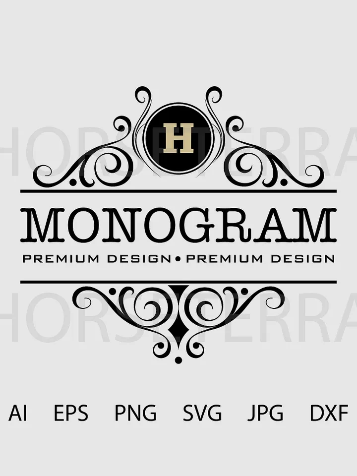 Monogram. Vector file. Template for printing