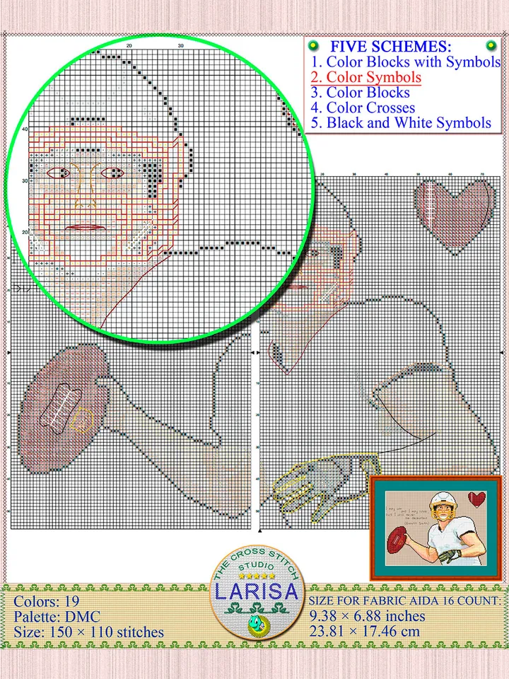 American Football Cross Stitch Pattern | Football Player