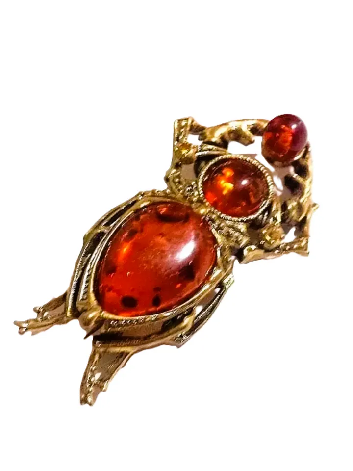 Scarab Beetle Brooch Insect Brooch Gift for Women Men Egypt Jewelry Amulet Love Luck Gold Brass Red Amber Bug Brooch pin