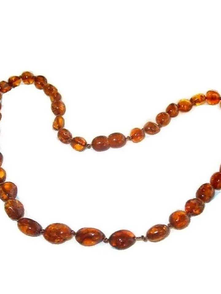 Natural Amber Small Necklace Healing Baltic Amber Stone Jewelry Choker necklace For Young Women beads necklace For Children 6 Years And Up 40 cm (15.75 in)