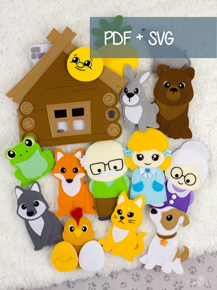 Felt Finger Puppet Theatre - Sewing Patterns