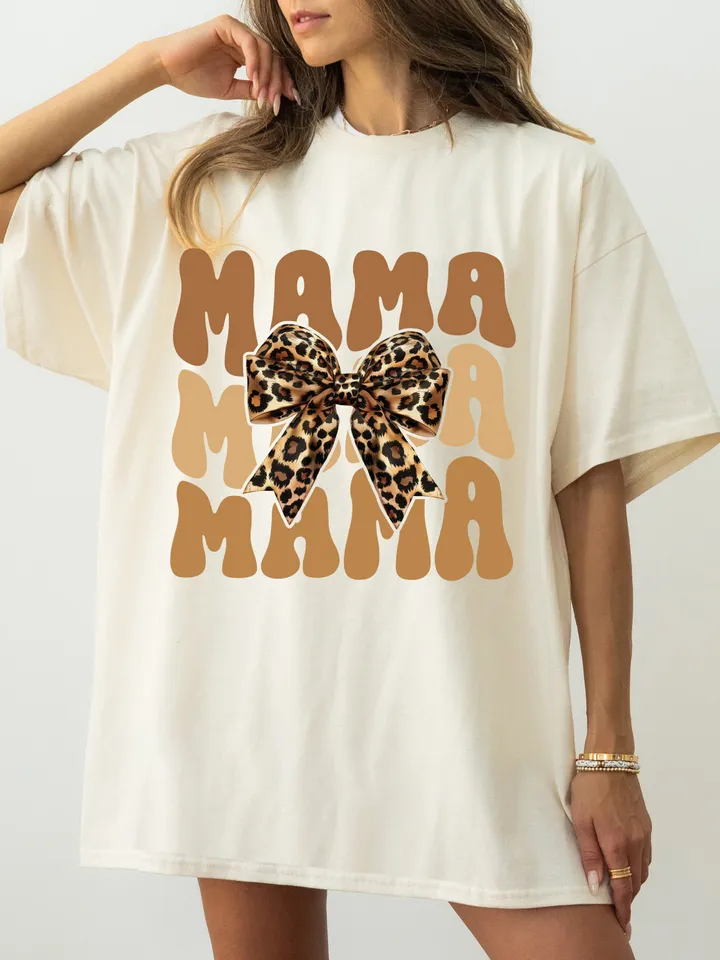 Cheetah Coquette bow png, Mama png design sublimation png retro mama png mothers day png design varsity mama png Coquette png leopard design