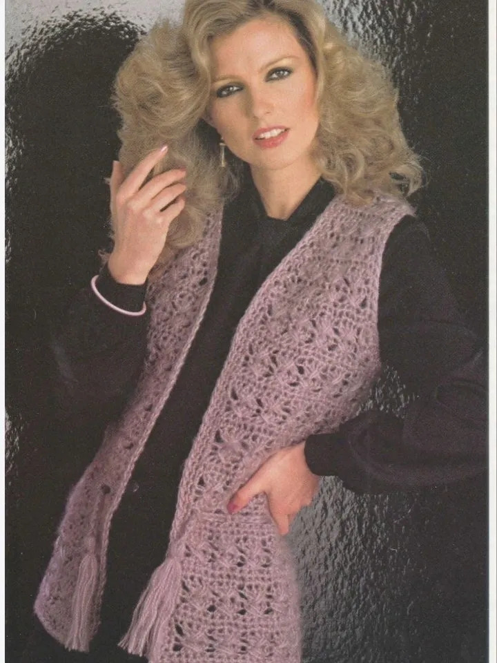 Vest crochet pattern, women waistcoat crochet pattern pdf