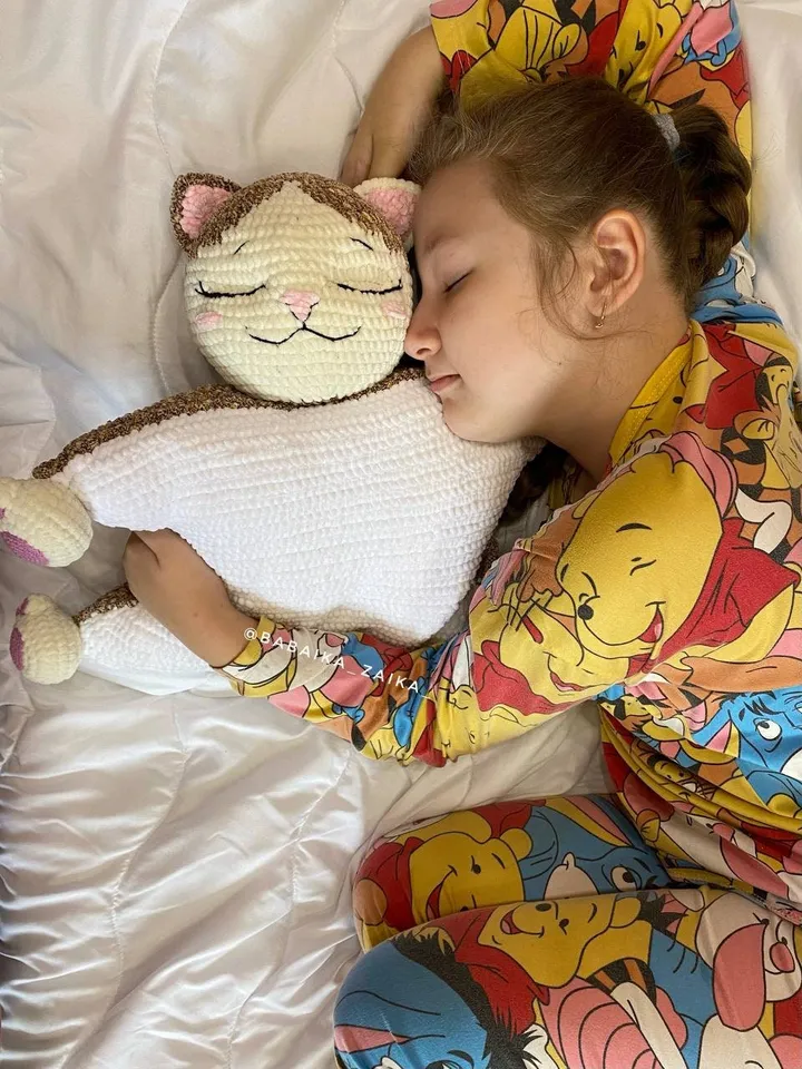PDF Crochet Pillow Toy Pattern Marshmallow Kitty Amigurumi Plush Kitty Cute cat Amigurumi animal Crochet animal plush pattern Pillow pattern