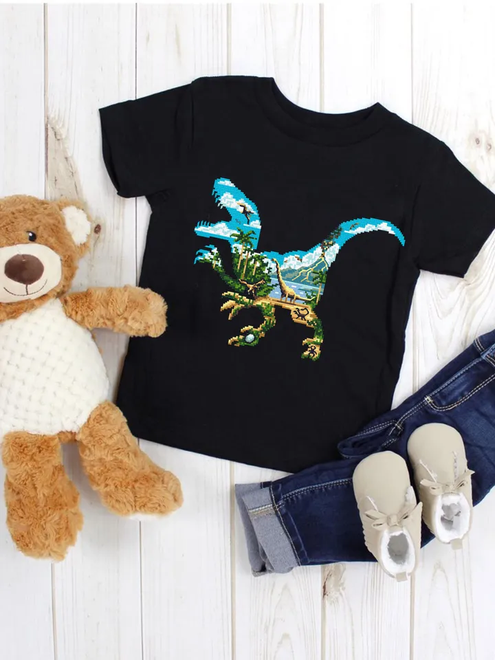 Dinosaur cross stitch pattern download PDF Ancient animal cross stitch chart Dinosaur world cross stitch, Dinosaur silhouette embroidery #D7