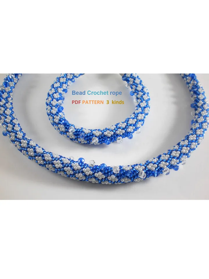 Bead Crochet Rope Necklace Bracelet pattern, pattern seed beads, DIY, bead jewelery, Instant Download, PDF patterns