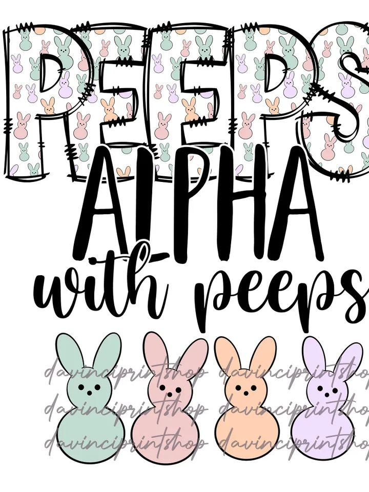 Peepss Alpha Font Easter Letters PNG Sublimation Design, Easter Letters, Easter png, Cute Easter png, Easter Sublimation, Digital Download