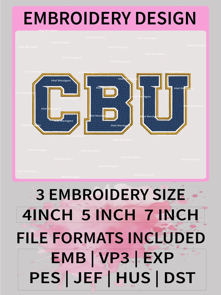 NCAA California Baptist Lancers Embroidery File, 3 Sizes, 6 Formats, NCAA Machine Embroidery Design, NCAA Logo, NCAA Teams