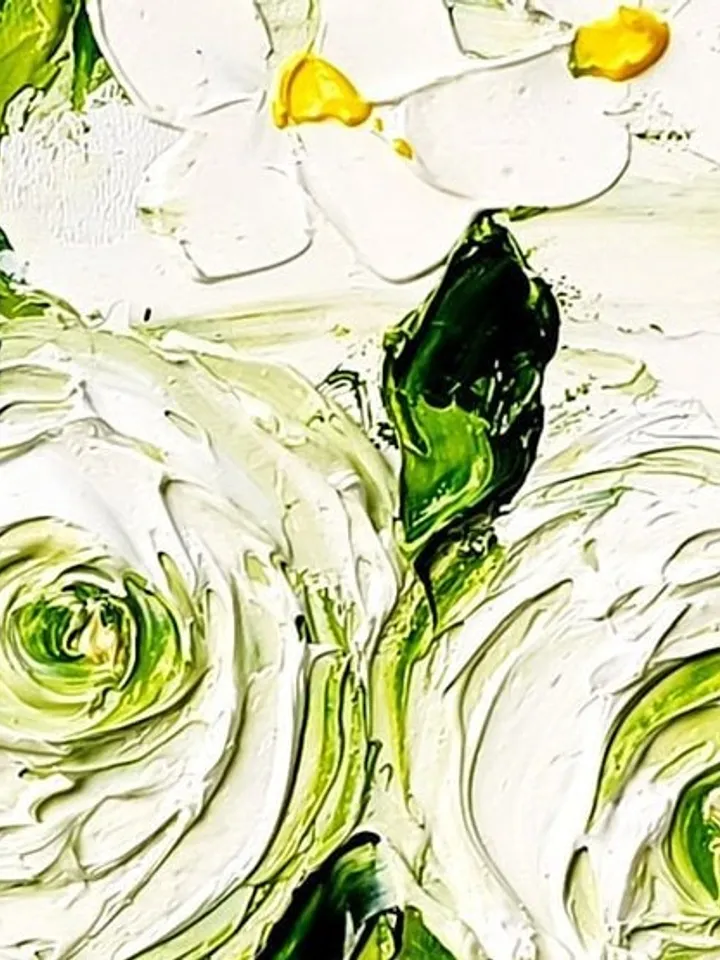 Tulips Painting Roses Original Oil Art Impasto Oil Painting Flowers Paintings Meadow Artwork 10 by 10  by ArtProkopaloSv