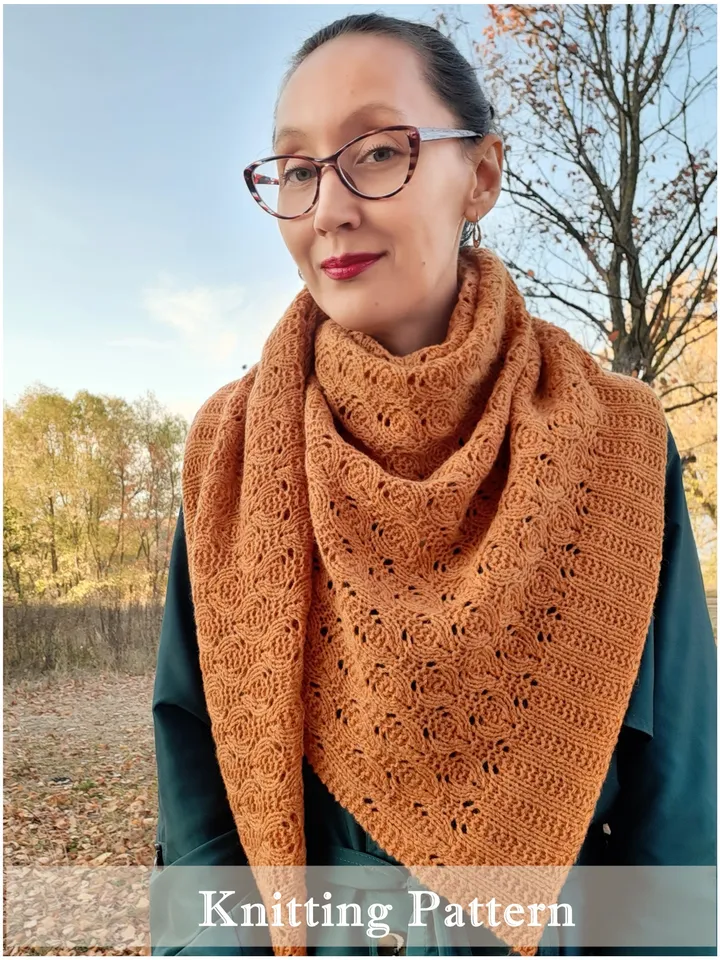 Warmth Asymmetrical Shawl Knitting Pattern Sideways Textured Lacy Design