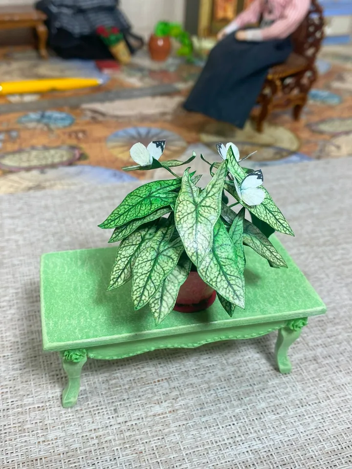 Flowers in a pot. 1:12. TUTORIAL. Dollhouse miniature.Flowers for a doll.