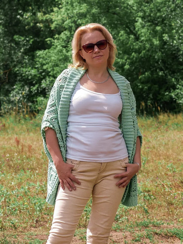 Women's Cardigan Poncho Crochet Pattern