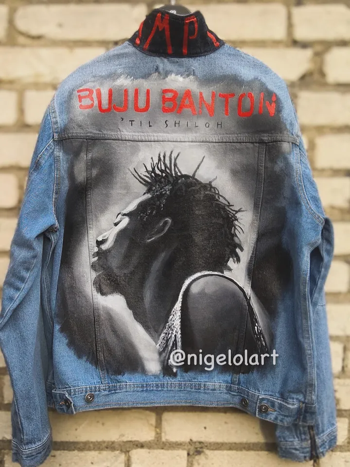 Buju Banton Painted Denim Jacket Custom denim jacket