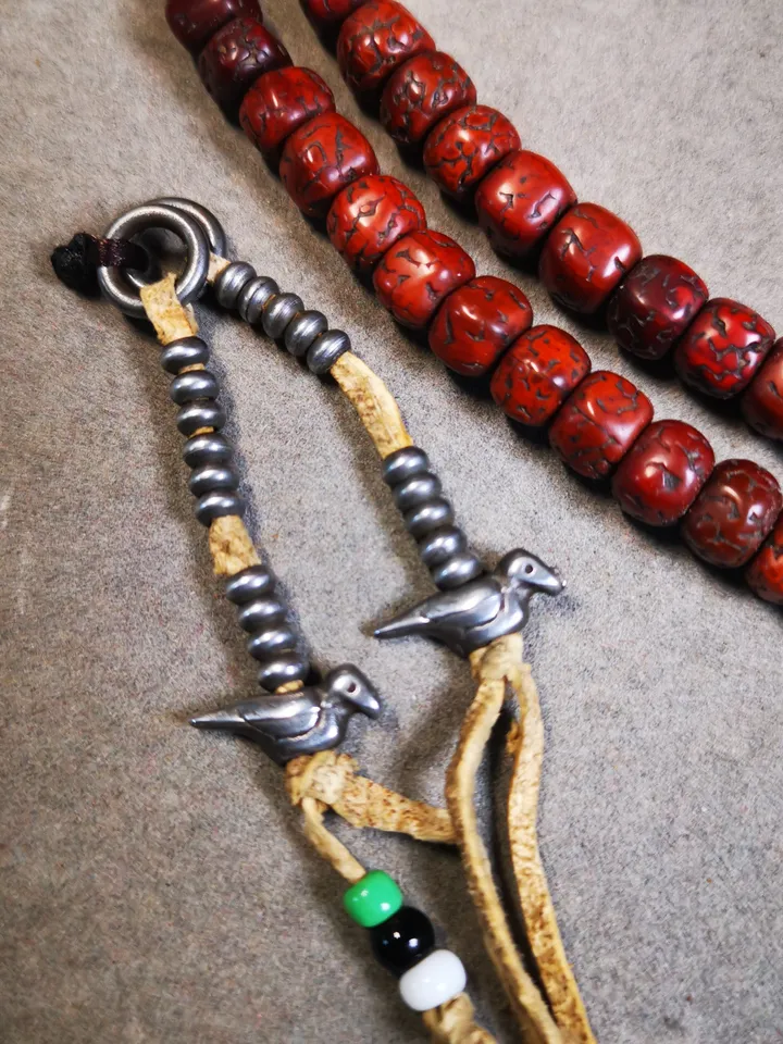 Gandhanra 4MM Mini Size Tibetan Buddhist Mala Counters,Prayer Bead Accessories,with Lucky Birds Pendant