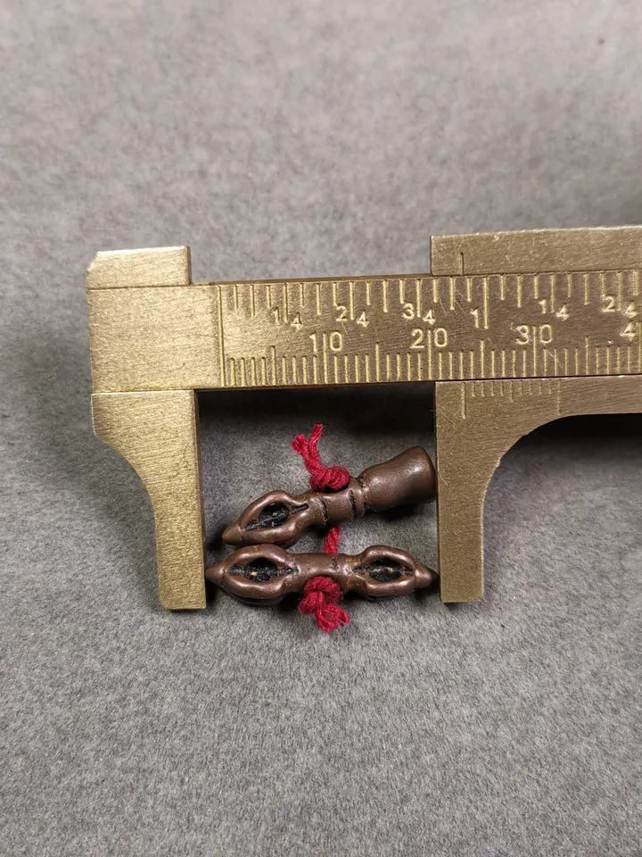 Gandhanra Handmade Tibetan Amulet Pendant,Mini Vajra and Dorje Bell, Mala Marker Bead Accessories, Made of Red Copper
