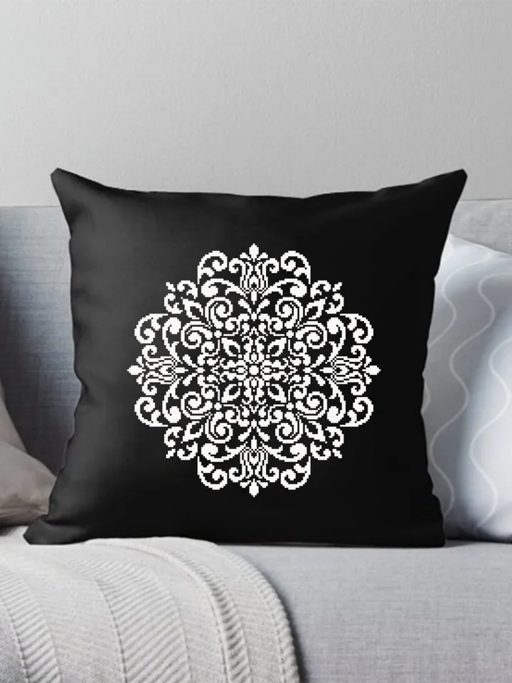 Mandala cross stitch pattern PDF download Simple mandala digital PDF, Monochrome cross stitch chart, Easy mandala ornament, Home decor #M204