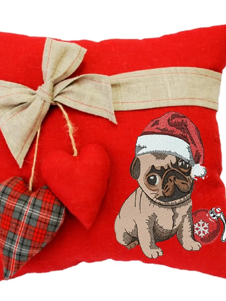PUG OF HAPPINESS 2 sizes Embroidery Design DIGITAL EMBROIDERY