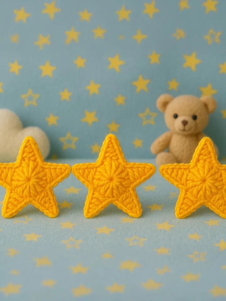 Crochet Star Pattern Applique PDF, DIY Decorative Star Ornament, Easy Crochet Pattern for Beginners