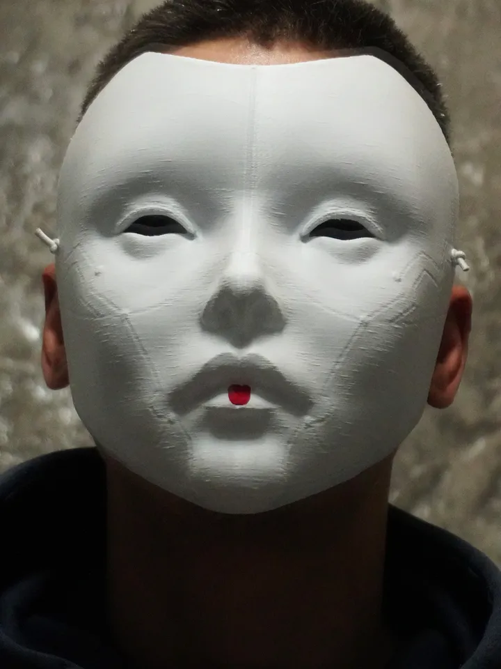 Geisha Mask Female Japanese White Face Geisha mask