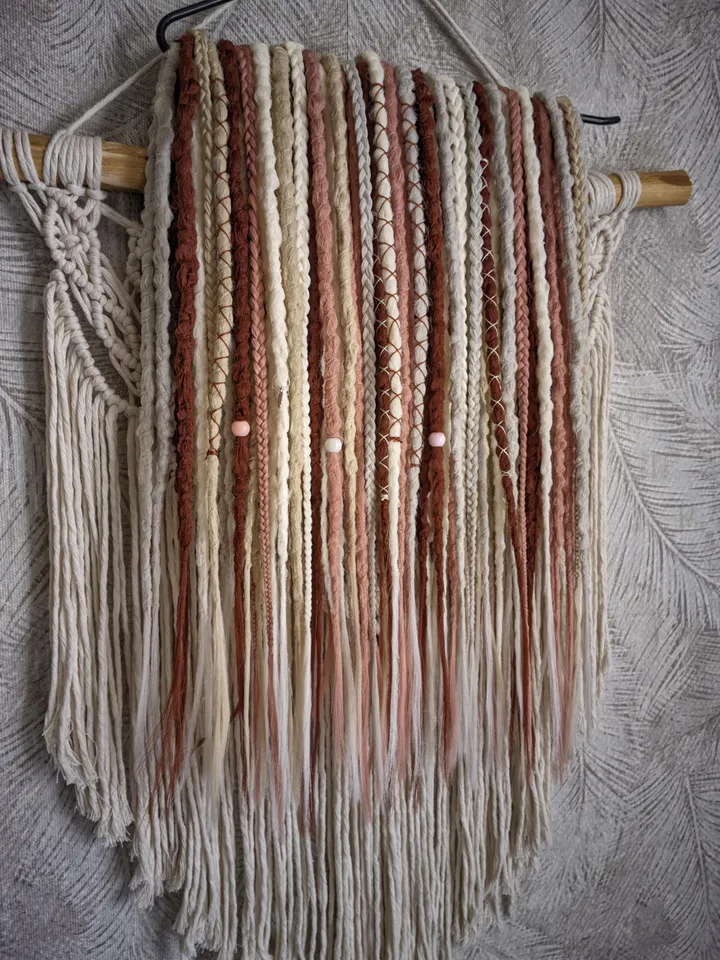 Boho Synthetic Dreadlock Extensions in Earthy Tones Handmade Double Ended Dreads for Festival Hair Braided Set