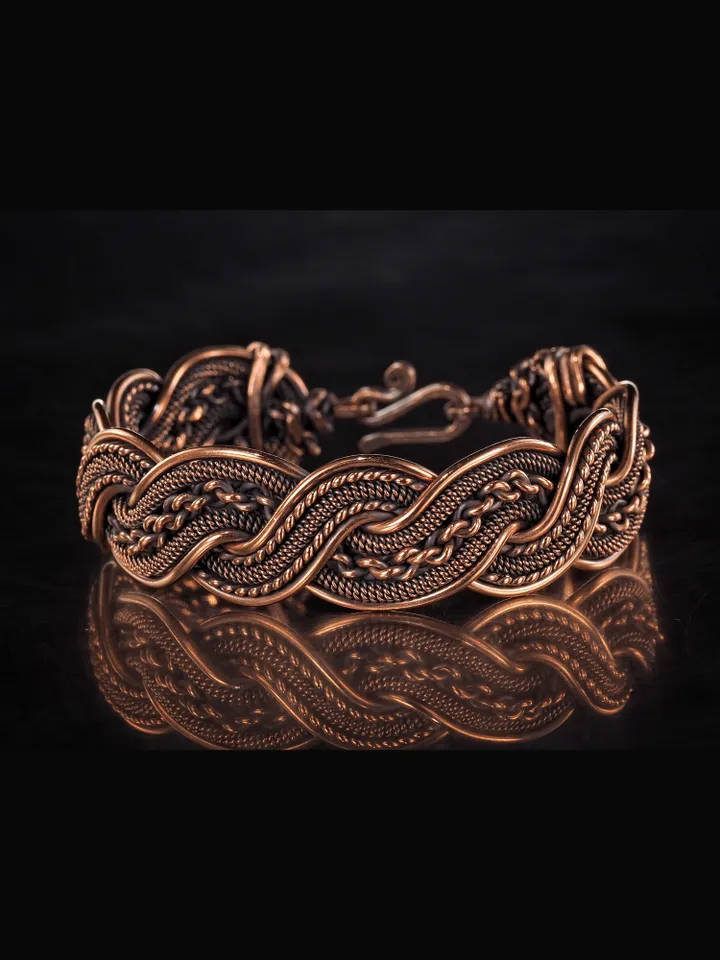 Wire wrapped copper bracelet for woman Antique style copper jewelry WireWrapArt