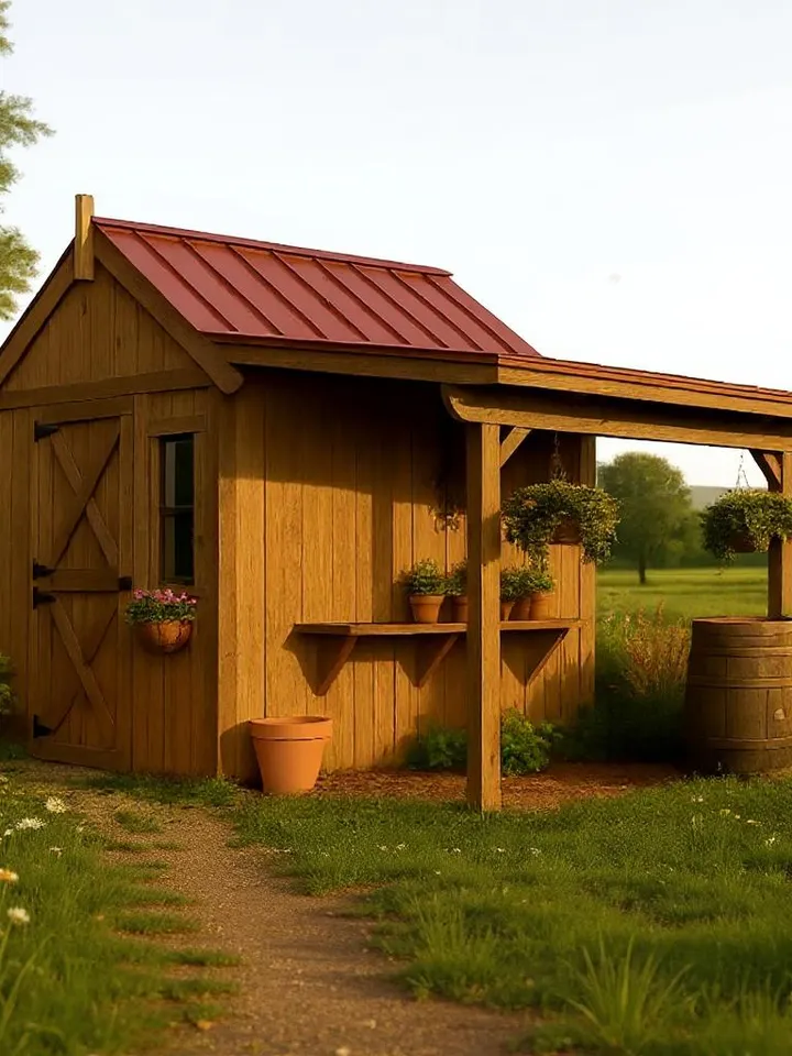 8x10  Outdoor Potting Shed Plans, Garden  Storage Building Blueprints with Material List