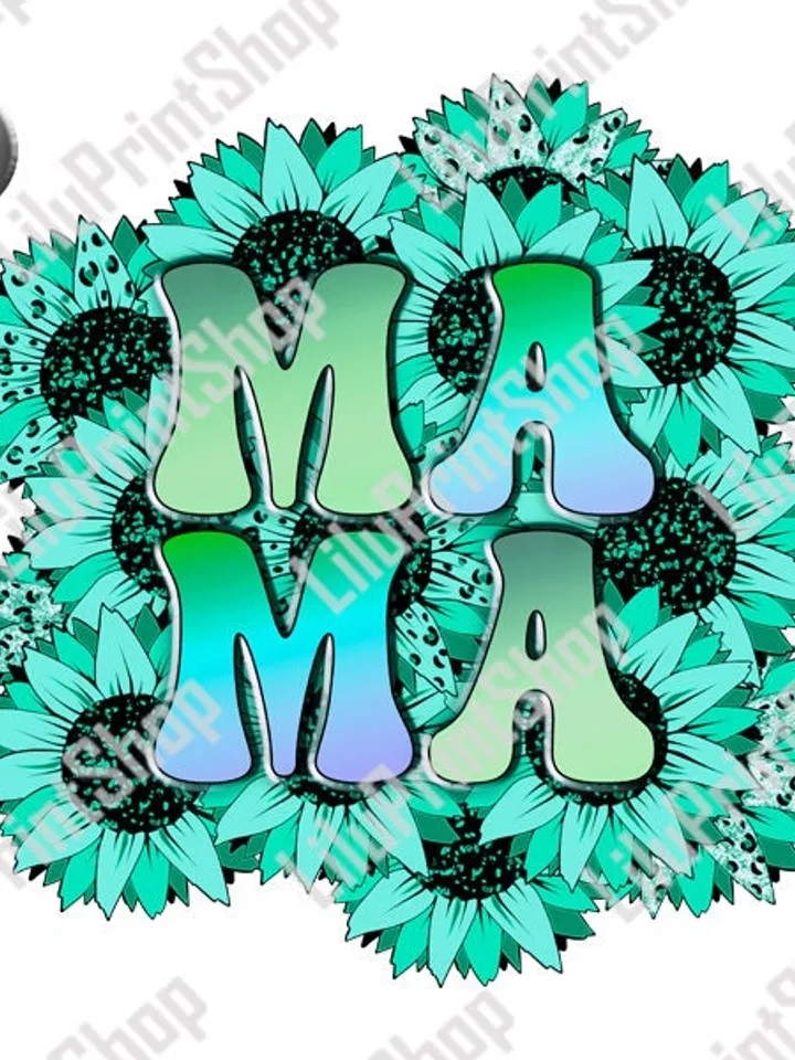 Mothers day png Mama png Mothers Day clipart Mint Sunflowers mama png Sunflower mama sublimation Turquoise Sunflower Mama Shirt png