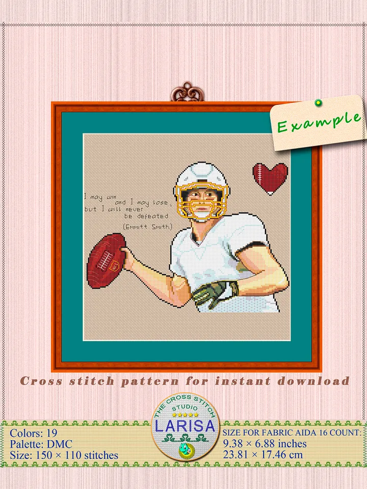 American Football Cross Stitch Pattern | Football Player