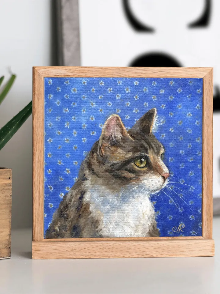 Cats Oil Painting Original Cat Portrait Animal Wall Art Pet Portrait