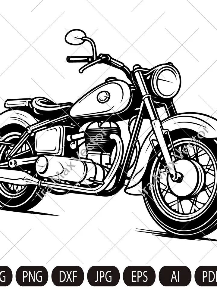 Motorcycle SVG, Motor Bike Svg, Motorcycle Clipart, motorbike retro svg, motor bike ,Motorcycle Files , Png, Svg dxf