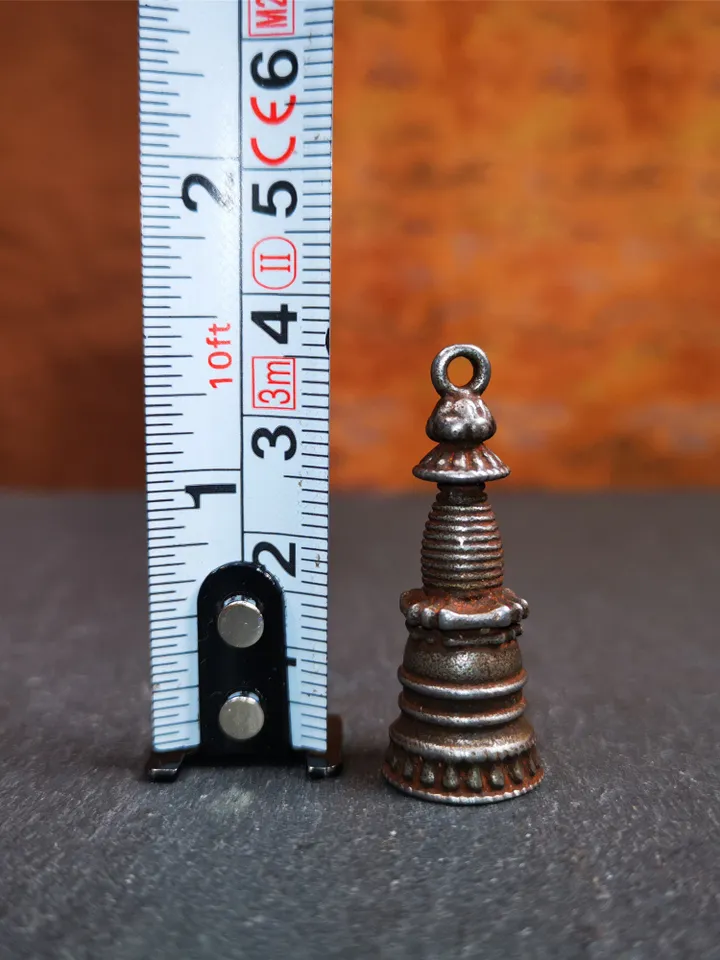 Gandhanra Handmade Tibetan Buddhist Amulet,Stupa,Pagoda,Buddhist Tower Pendant,Made of Cold Iron,1.38 inches