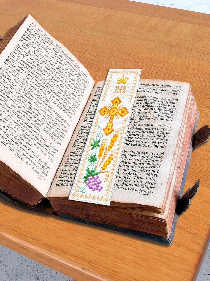 Bible bookmark cross stitch pattern PDF download Simple handmade bookmark digital PDF, Christian cross stitch chart, Bible accessories #B129
