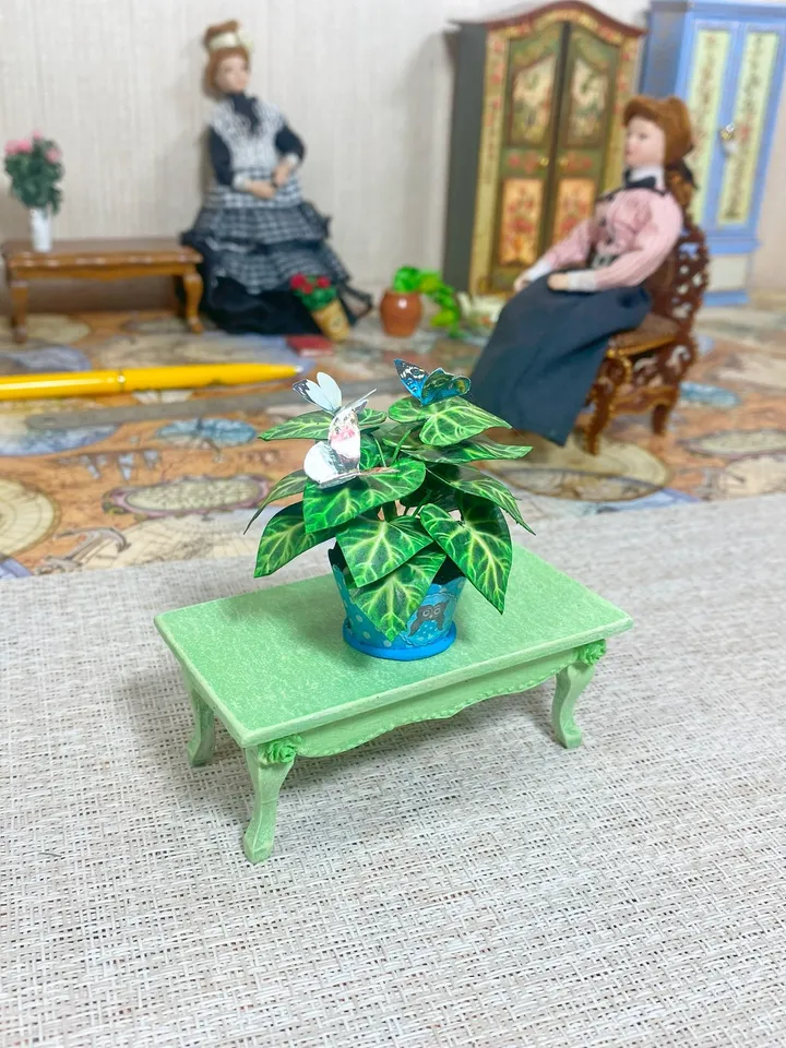 Flowers in a pot. 1:12. TUTORIAL. Dollhouse miniature.Flowers for a doll.