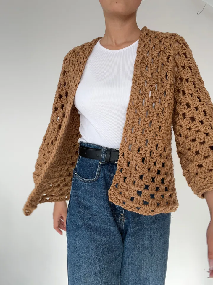 Cardigan Crochet cardigan pattern,  Classic Granny Hexagon Cardigan Pattern, women's cardigan  instant download pdf