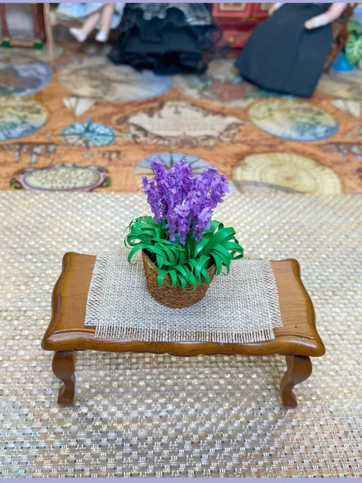 Lavender in a flowerpot. Doll miniature. 1:12. Handmade.