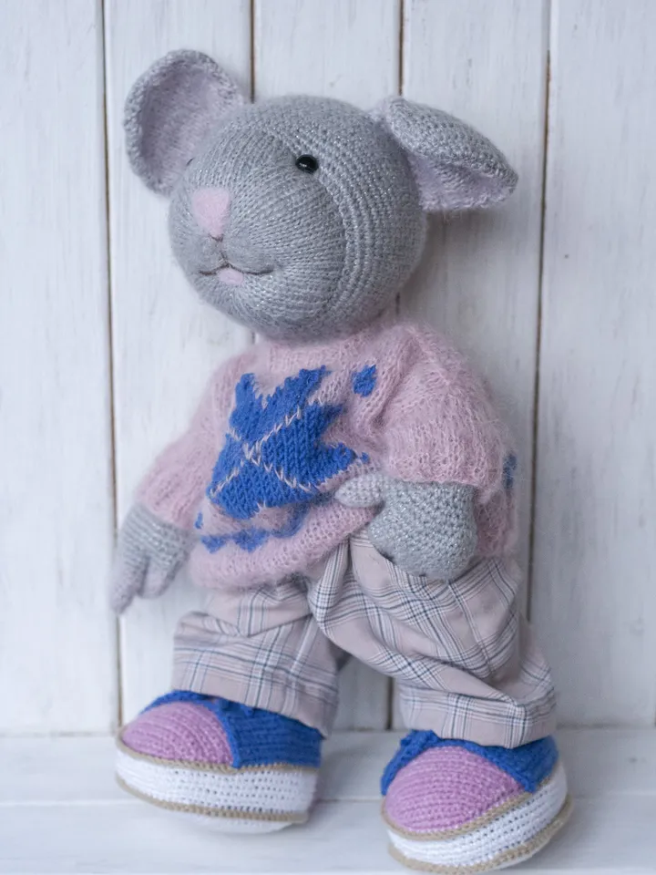 Crochet animal toy Mouse, Christmas Handmade gift stuffed animal toy, Waldorf doll, Amigurumi Mouse, Soft toy, Gift for