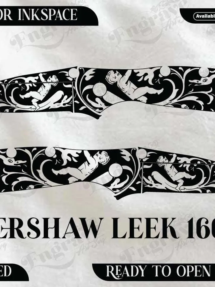 kershaw Leek 1660 Scrolling design,lasercut,laserengraving,fiberlaser,engravingfiles