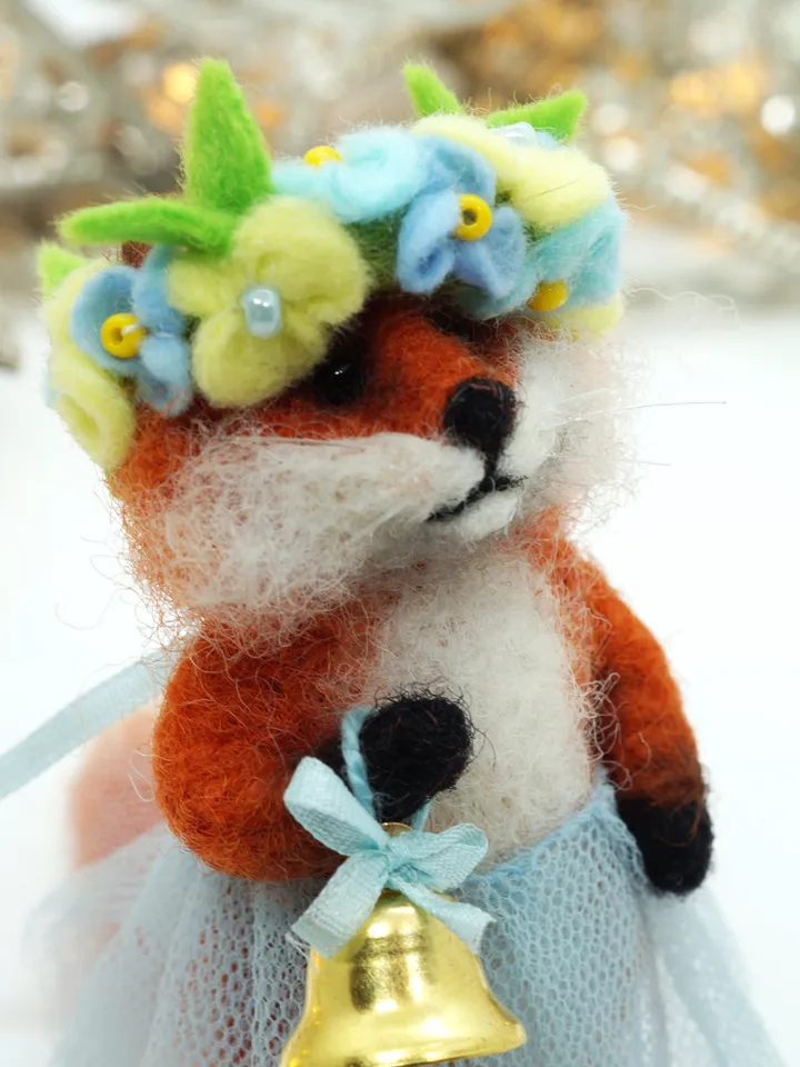 Dana the fox, miniature needle felted animal, ships from the US