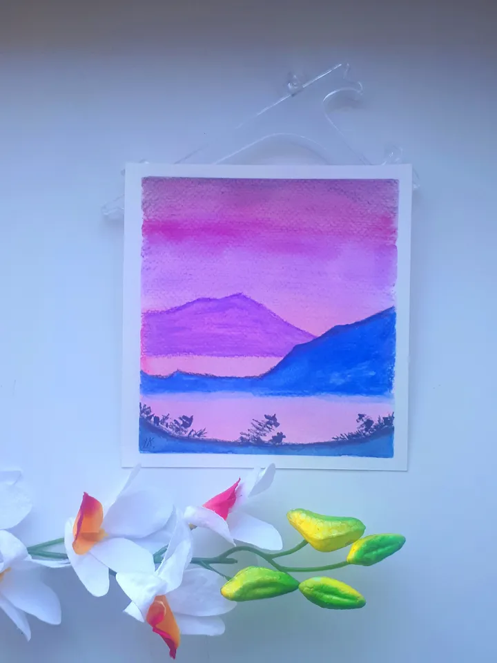 Mountains Lake Watercolour Landscape Art, Original Painting on Paper